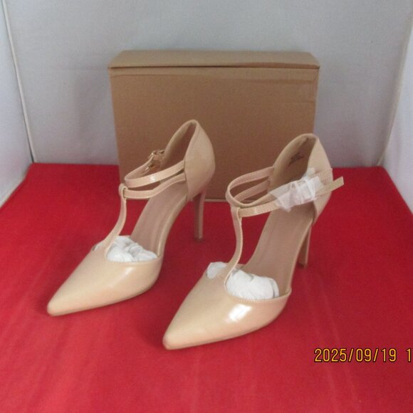Journee Collection Tru T Strap Stiletto Pumps $85 - US Size 8 1/2 - Nude - 1350 - Picture 6 of 11